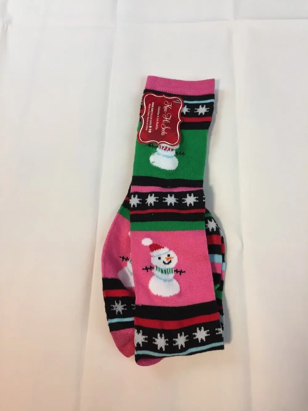 Knee -Hi Socks Size 4-10 Snow Man NWT